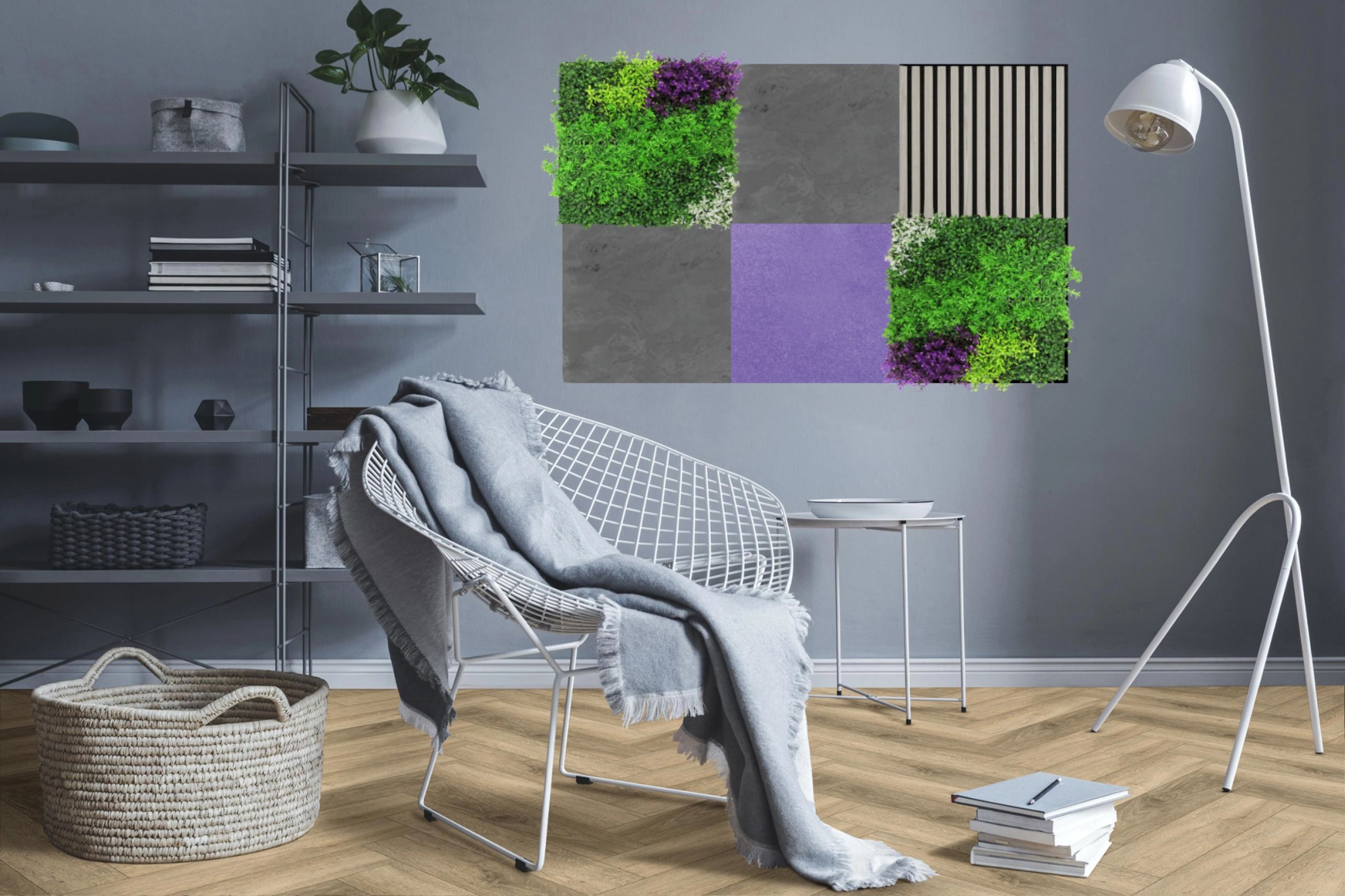 Wandpaneel Jangal Modular Wall 11302A Black Slate Stone Panel 52 x 52 cm