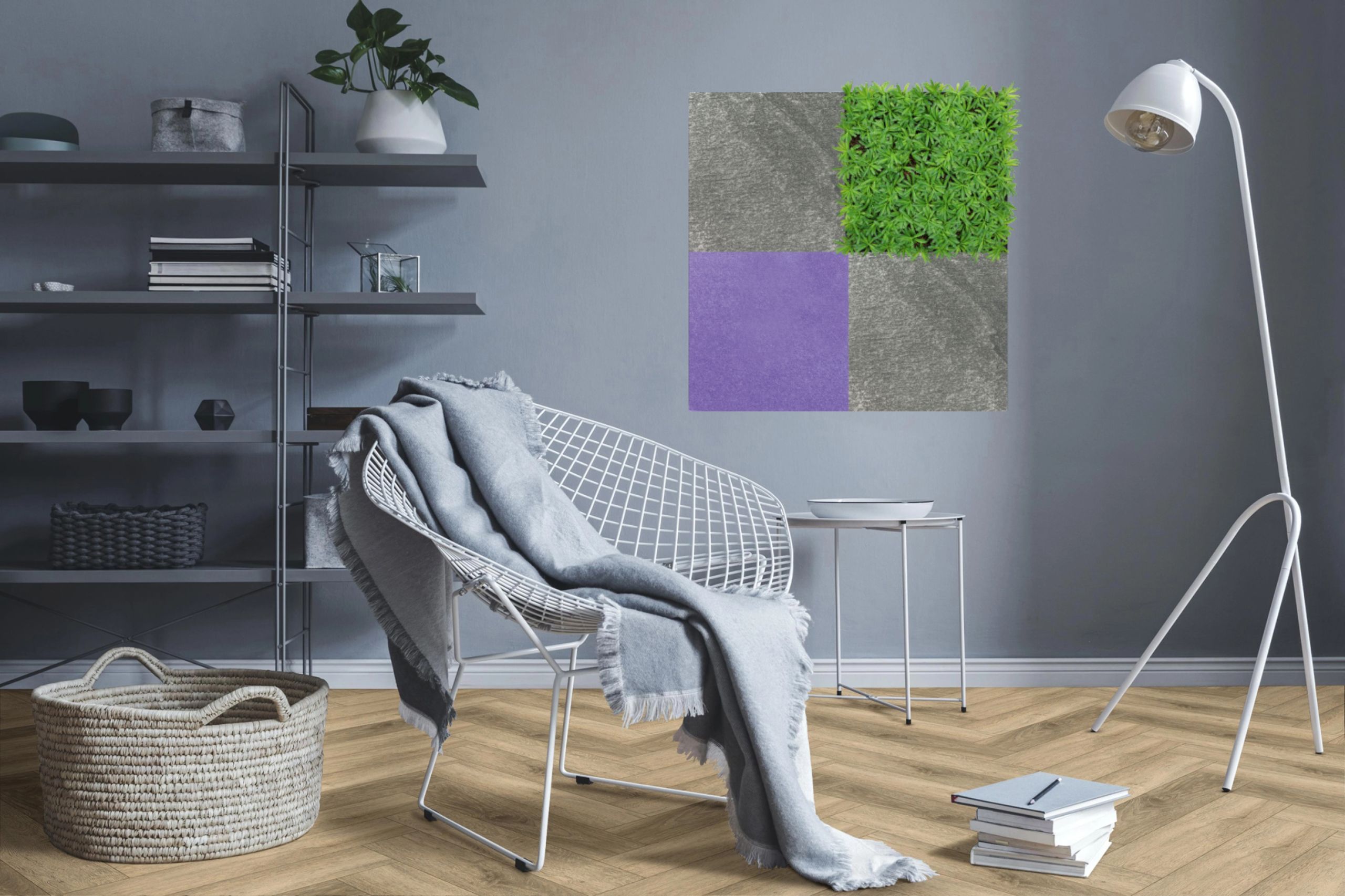 Wandpaneel Jangal Modular Wall 11300A Grey Slate Stone Panel 52 x 52 cm