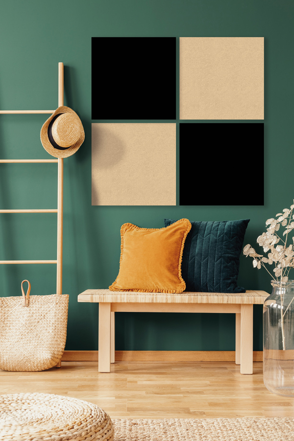 Wandpaneel Jangal Modular Wall PET 11202A Black 52 x 52 cm